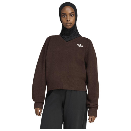 Adidas Γυναικεία πλεκτή μπλούζα Essentials Knit V-Neck Sweatshirt